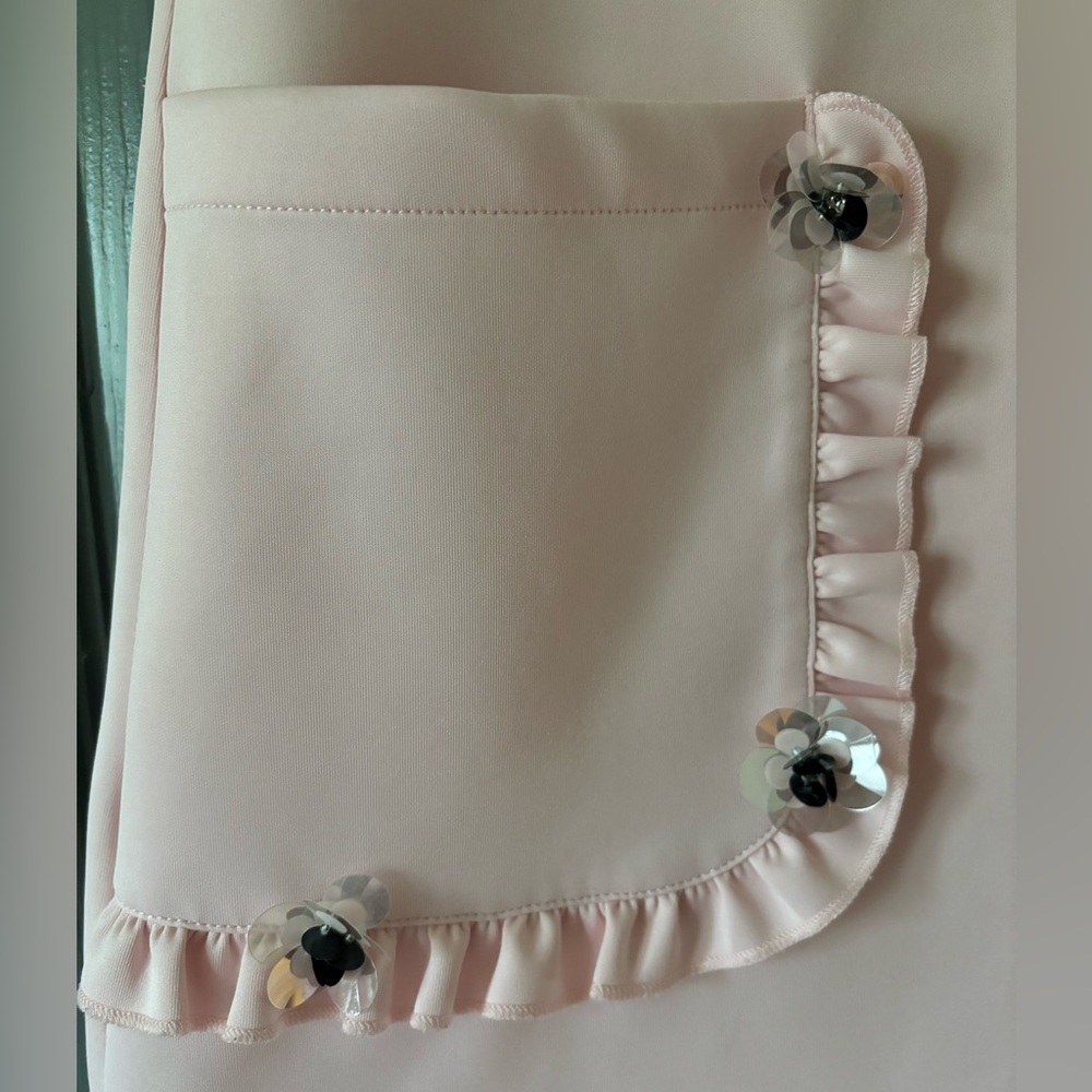 Betsey Johnson Techno Knit Sleeveless mini dress in Pink Mimosa size 10 - Picture 3 of 5